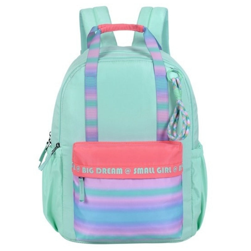 Smart Big Dream Small Girl Backpack - Green Colored Pocket
