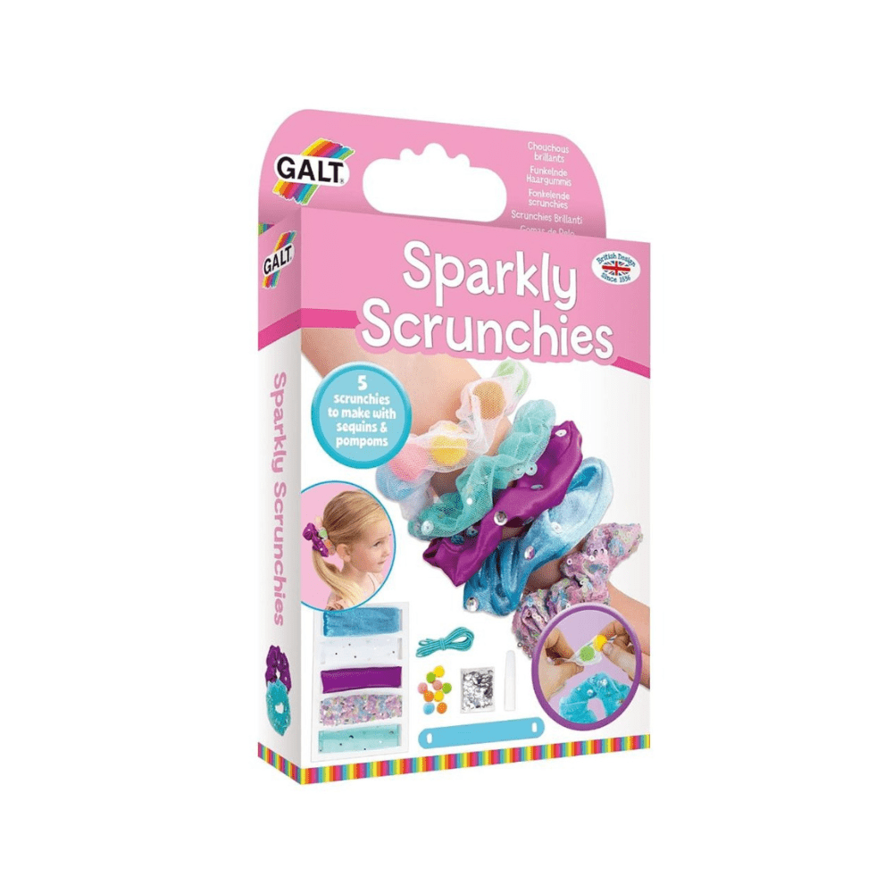 Galt Sparkly Scrunchies packaging on a white background
