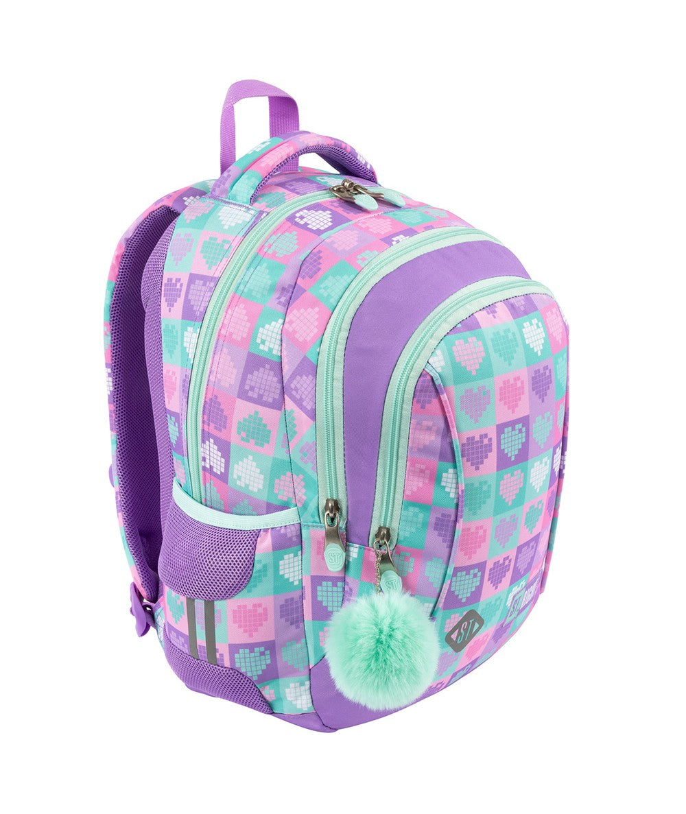 Candy Hearts 3 compartment Backpack BP26 39x27x17 cm