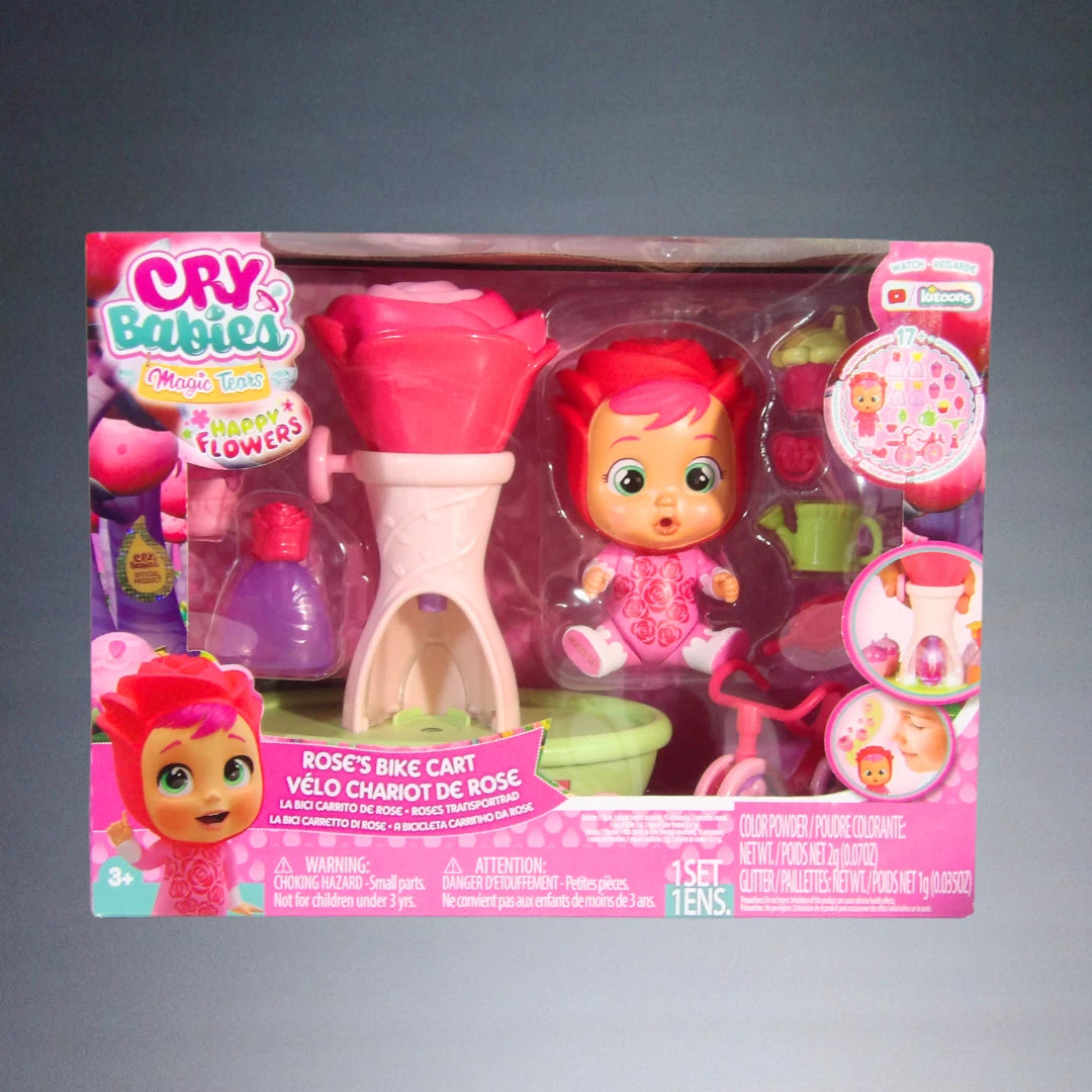 CRY BABIES MAGIC TEARS ROSE'S BIKE CART HAPPY FLOWERS DOLL PLAY SET #86241